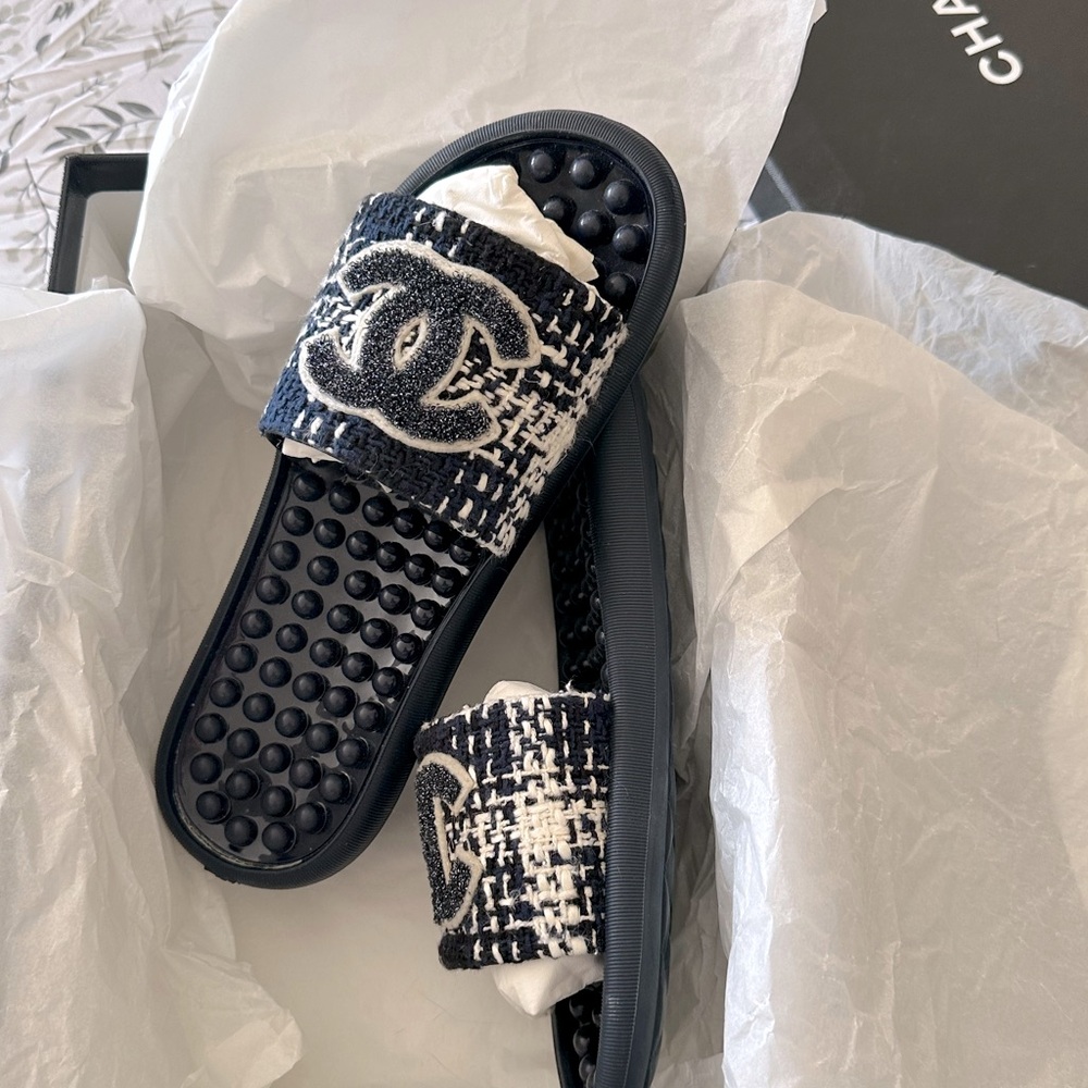 Chanel Mules Tweed